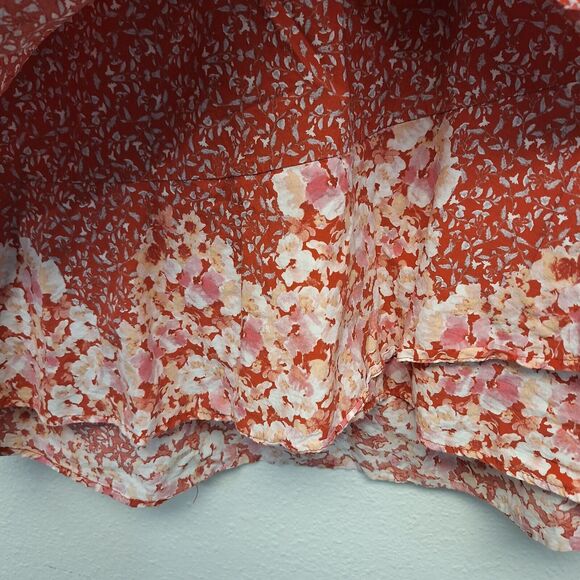 Altar’d State Mini Skirt Lightweight High Waisted Floral Orange Women's Size XS - Picture 4 of 11